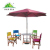 Certified SANJIA outdoor camping products wooden folding tables and chairs with umbrella
