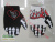 White cool flame pattern designer hand gauntlets-free black stylish hearts, love TJ YOY patterned knit designer gloves motorcycle gloves