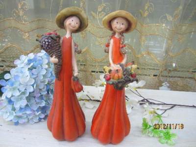 Pumpkin girl American country style Home Furnishing resin crafts decoration decoration aesthetic