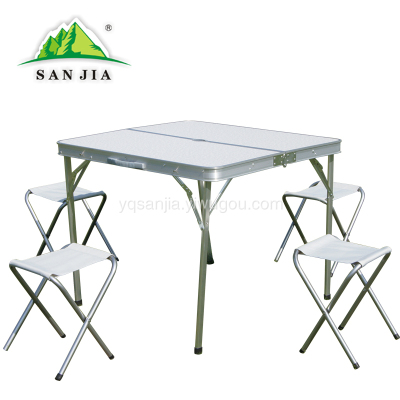 Certified SANJIA outdoor camping products aluminum folding tables and chairs portable tables