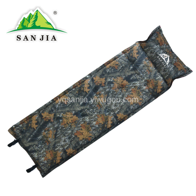 Certified SANJIA outdoor camping products camouflage single self-inflating mat moisture-proof pad