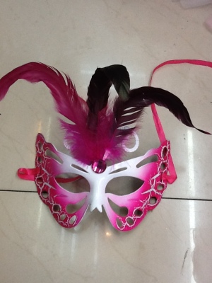 Pink Party Ball Feather Mask Carnival Supplies Halloween Costume Mask Factory Direct Sales