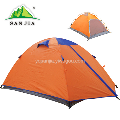 Certified SANJIA outdoor camping products high grade double layer aluminum tent for 2 person