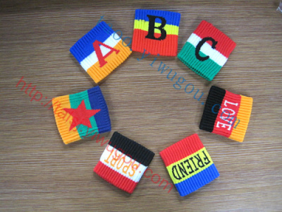 Reggae style color decorative letter ABC jacquard wristbands wrist movement