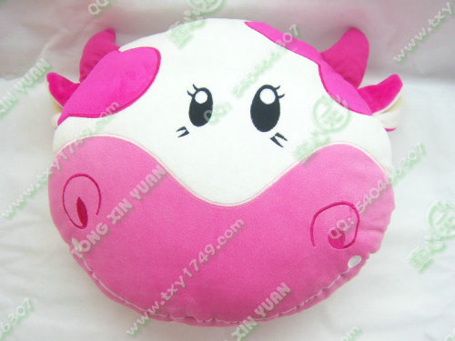 factory direct cartoon happy cow round pillow cushion foreign trade original cute gift spot mixed batch plush toys