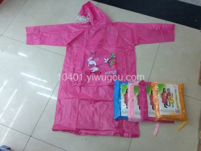 Wholesale--ZH-826 PVC raincoat manufacturers print backpack for children raincoat