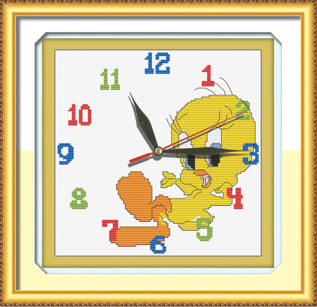 cuier printed cross stitch clock kit md50012