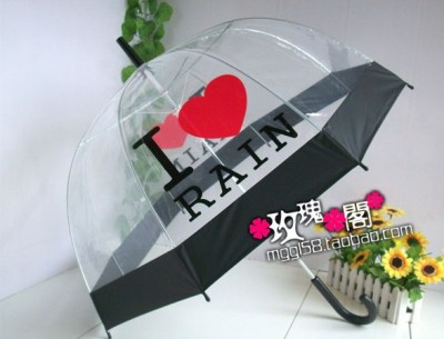 Transparent Umbrella I Love Automatic Open Apollo Umbrella Mushroom Transparent Umbrella Super Arch Umbrella