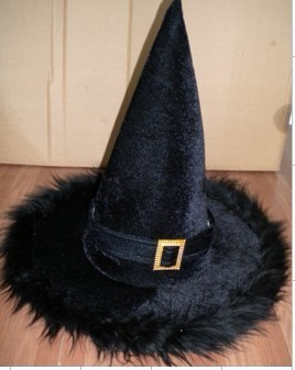 Golden fleece-down hair edge witch hat