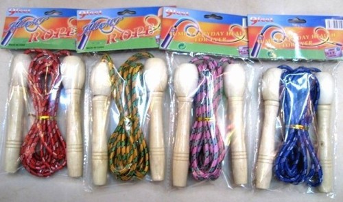 Thread Skipping Rope with Wooden Handle