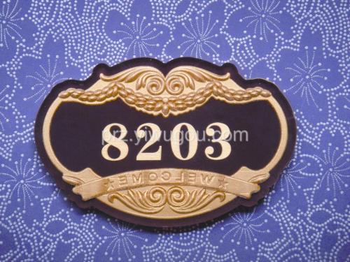 high-end pressure acrylic relief signboard hotel building number door plate number plate hotel sign board in the building