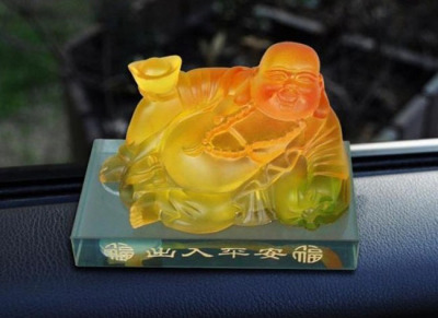 Car perfume seat glass Maitreya Buddha car perfume bottle