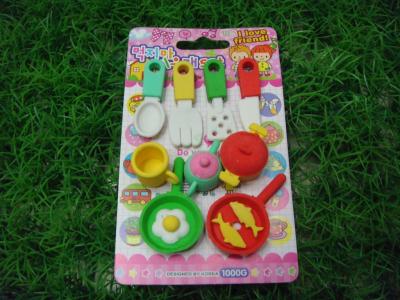 1000-6 fork pots style cartoon blister card Eraser