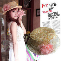 Factory Direct Sales Wholesale Summer Straw Hat Lace Lace Hat Women's Straw Straw Hat