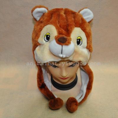 Spot supply foreign trade popular cartoon animal plush toy hat express squirrel..