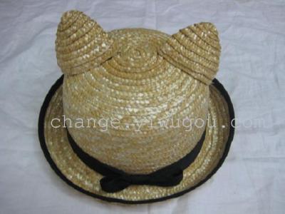 Manufacturers selling straw hat straw hat ear cap crimping process all-match