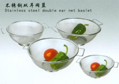 Stainless steel round edges thickened ear wire fruit baskets vegetables blue vegetable basket