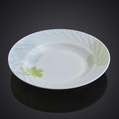 Opalglass White Jade Porcelain Heat-Resistant Tempered Glass Tableware Plate Green Products