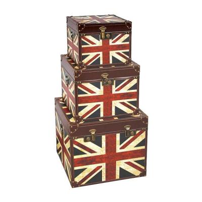 Factory direct flag square storage box storage box retro wooden storage boxes