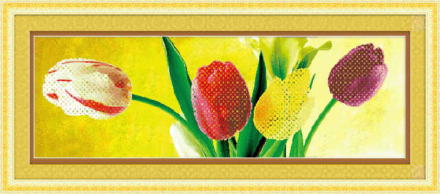 handmade embroidered printed crafts new cross stitch wholesale tulip charm 5d0003