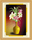 5D0193 golden lilies (5D cross stitch)