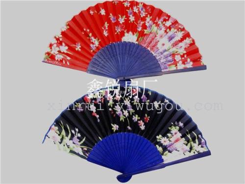 Factory Direct Sales Silk Cloth Fan Japanese Style Female Fan Craft Fan Silk Cloth Folding Fan Gift Fan