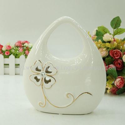 Gao Bo Decorated Home Ceramic gold series bag ceramic crafts for home decoration