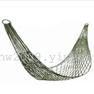 Outdoor green nylon mesh camping hammock hammock hammock cat swing single bold outdoor leisure