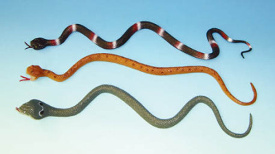 Plastic snake, three colors