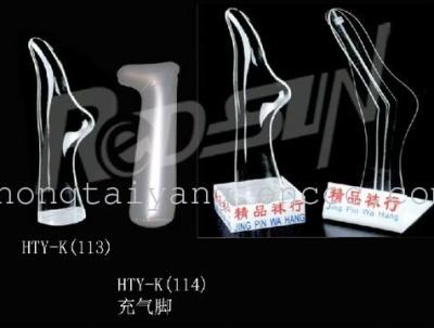 Transparent plastic model feet inflatable model feet