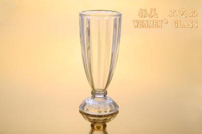 [wholesale] Meida capacity transparent quality vertical striped glass milk tea cup fruit juice cup