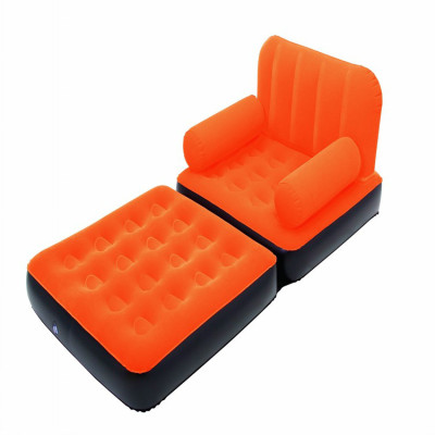 Individual flocking inflatable sofa bed couch potato folding sofa chair and air pump supplement.