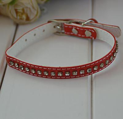 Dongda | hot PU pet collars pet supplies rhinestone pet collar collar mix-ups with bells