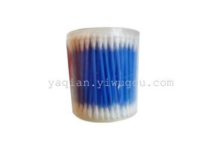 Plastic rod color cotton swab flat mouth small round 100 pure cotton head