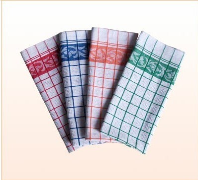 The factory sells waffle tea towels in various sizes