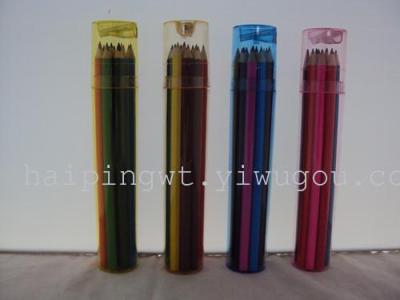 Factory direct transparent plastic tube brush poplar crayons colored pencils