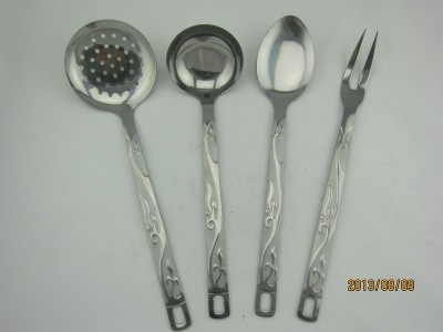 Stainless steel cutlery ladle and spoon leak the fork
