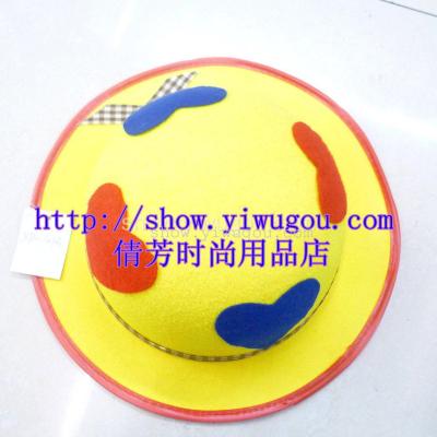 Round yellow Hat,Non-woven hats,Hearts round cap,Heart-shaped round Hat