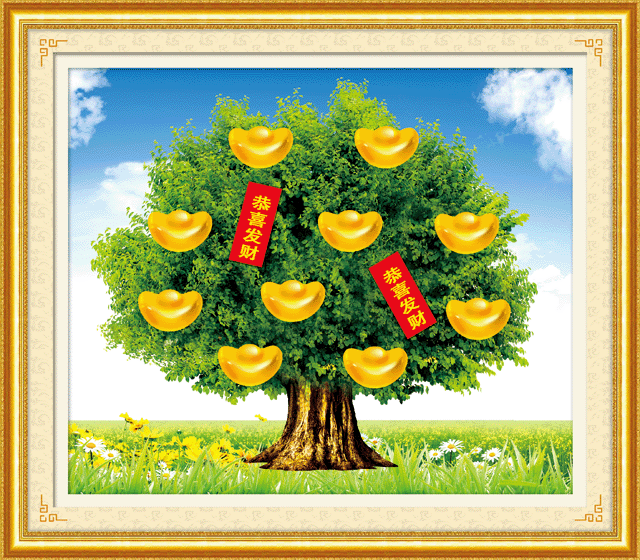 printed cross stitch wholesale handmade embroidery crafts material package money tree 5d0102