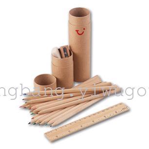 Factory Wholesale Direct Sales 6 Paper Box Color Six Angle Rod Wood Color for Students Drawing Pencil