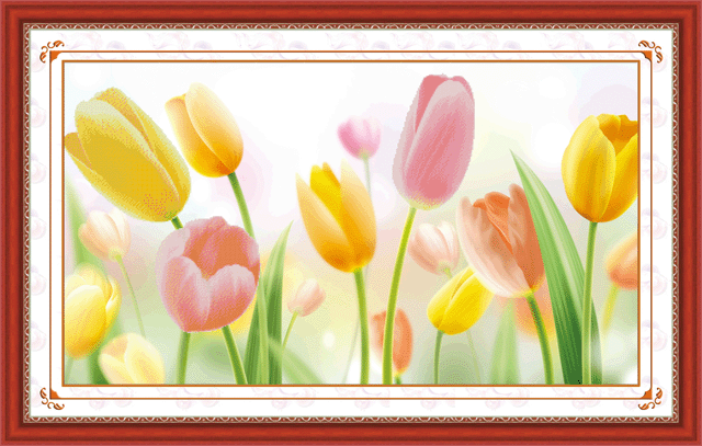 printing material package wholesale cross stitch handmade embroidery crafts tulip blossom 5d0107