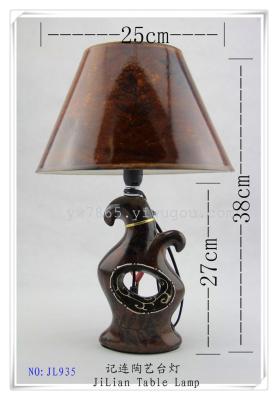 Model JL935 8 inch ceramic table lamp round Bell bedroom table lamp 