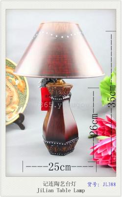 Item JL388 8 inch circular hood bedroom table lamp table lamp continental ceramic lamps table lamp