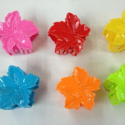 Factory direct children Korean version tiara plastic leaf flower hair clip 4 cm leaf hair clip