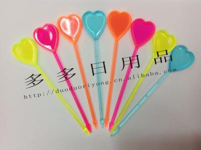 Big heart fork disposable plastic fork party supplies hotel bar supplies styling fork