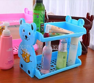 Cartoon animal double deck storage rack plastic storage rack