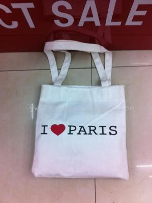 Manufacturers direct love canvas bag coated zipper woven fabric woven fabric bag