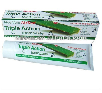 Airsun brand aloe vera triple action toothpaste