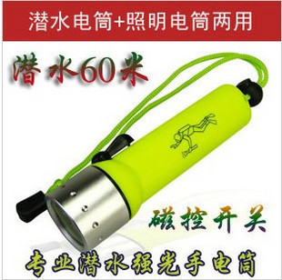 LED Aluminum Alloy Strong Light Diving Special Flashlight Creeq5 Outdoor Supplies Power Torch