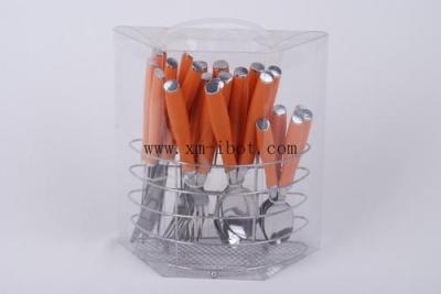24 sets of plastic handle cutlery knife fork spoon tea spoon meal
